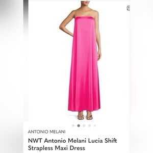 NWT ANTONIO MELANI  Elegant Formal/ Elevated Casual  Vibrant Pink Maxi Dress